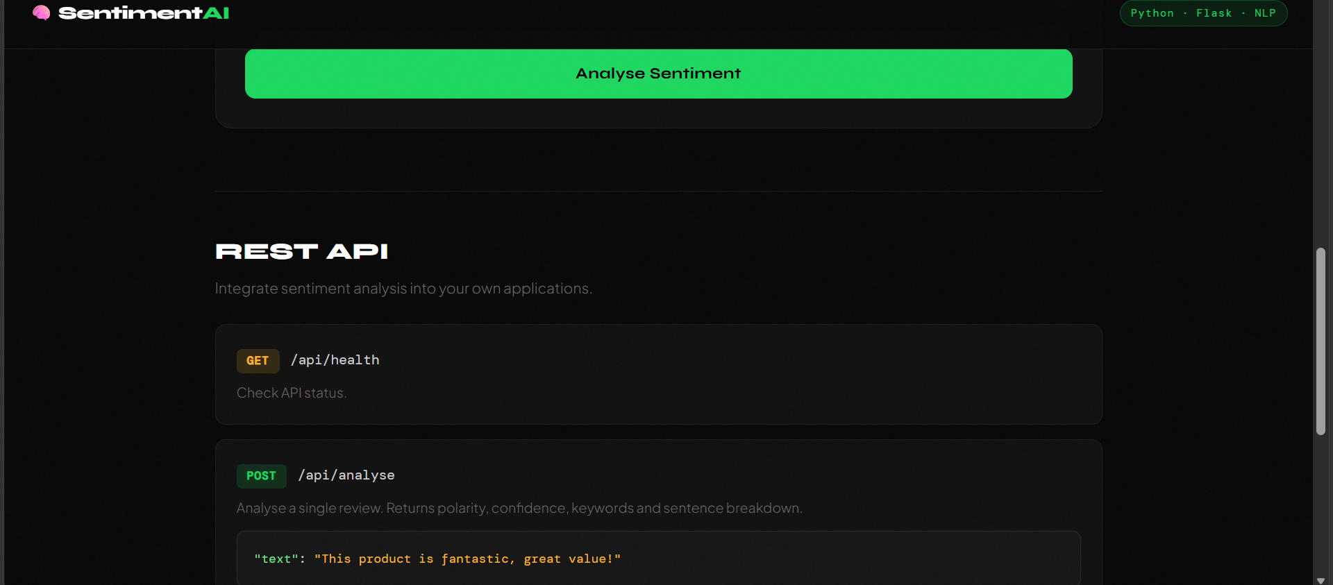 AI Sentiment Analyser